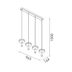 ASIAN-PENDANT LAMP*4 SAND BLACK ALUMINIUM LED SMD 42W CCT 2730LM IP20 965X164X1500MM - Image 3