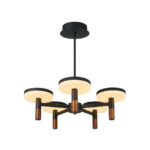 ASIAN-PENDANT LAMP*5 SAND BLACK ALUMINIUM LED SMD 52W CCT 3380LM IP20 600X330-1230MM