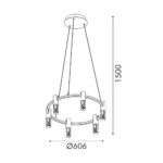 OASIS-PENDANT LAMP*6 SAND WHITE ALUMINIUM LED COB 43W CCT 2150LM IP20 606X606X1500MM - Image 3
