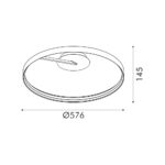 ROLLIE-CEILING LAMP GOLD ALUMINIUM LED SMD 42W CCT 2100LM IP20 576X145MM - Image 3