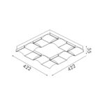 CHESSY-CEILING LAMP GOLD SAND WHITE ALUMINIUM LED SMD 63W CCT 3150LM IP20 422X422X55MM - Image 3