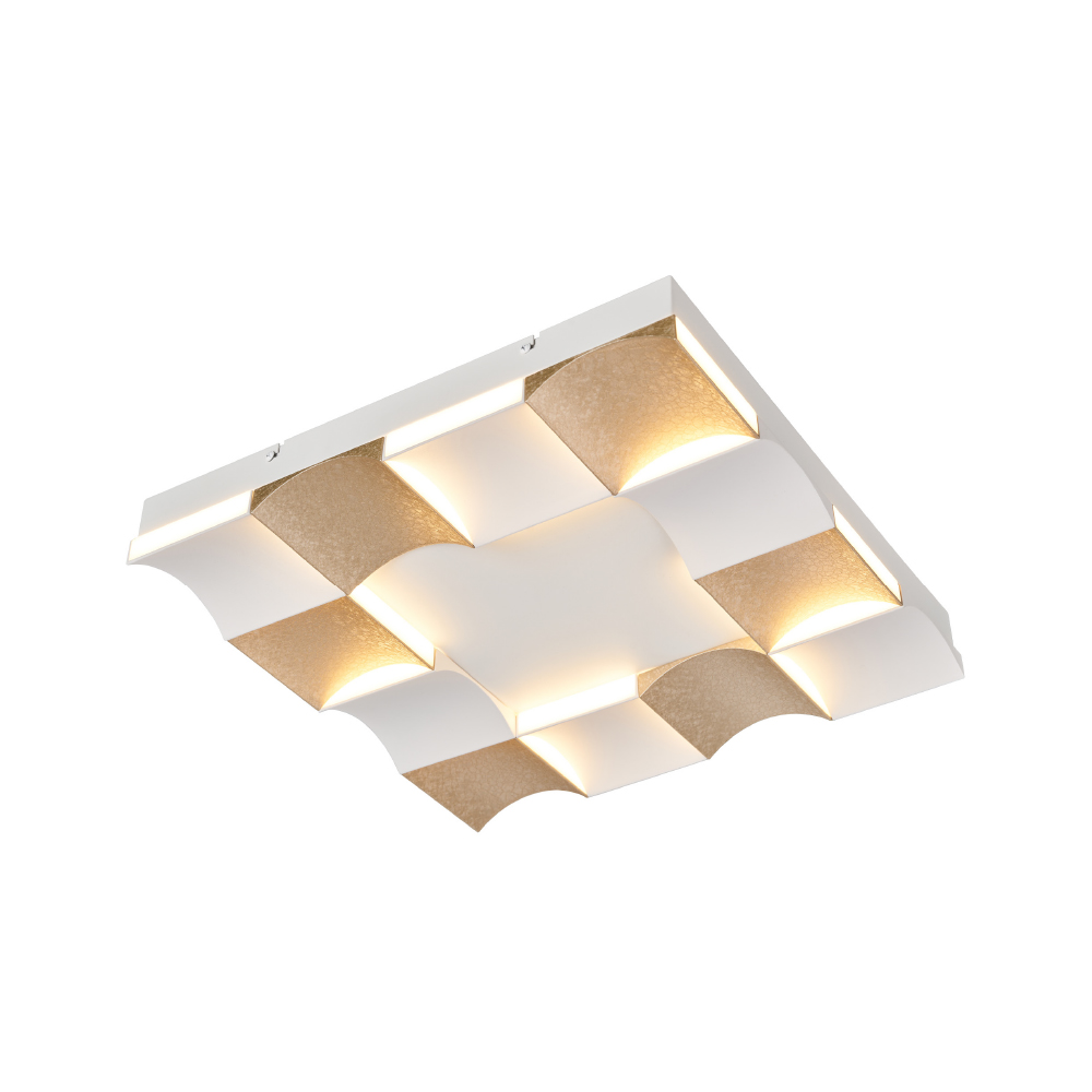 CHESSY-CEILING LAMP GOLD SAND WHITE ALUMINIUM LED SMD 63W CCT 3150LM IP20 422X422X55MM - Image 1