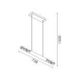 OASIS-PENDANT LAMP SAND WHITE ALUMINIUM LED COB 15W CCT 750LM IP20 738X90X1500MM - Image 3