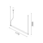 MYSTIQUE-PENDANT LAMP GOLD SAND BLACK ALUMINIUM LED SMD 42W CCT 2520LM IP20 1175X45X2000MM - Image 3