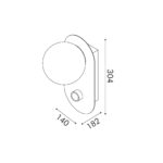 MARBELLA-WALL LAMP SAND BLACK ALUMINIUM LED SMD 11W DIMMABLE 2700K 715LM IP20 140X182X300MM - Image 3