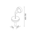 ASIAN-WALL LAMP SAND BLACK ALUMINIUM LED SMD 11W CCT 715LM IP20 164X222X400-700MM - Image 2