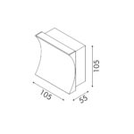 CHESSY-WALL LAMP GOLD ALUMINIUM LED SMD 7W CCT 350Lm IP20 105X105X55MM - Image 2