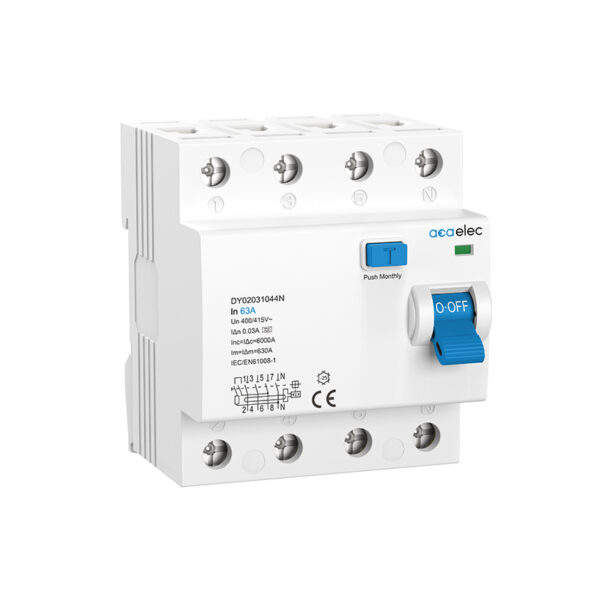 RCCB 4X63A 30MA 4M A-TYPE