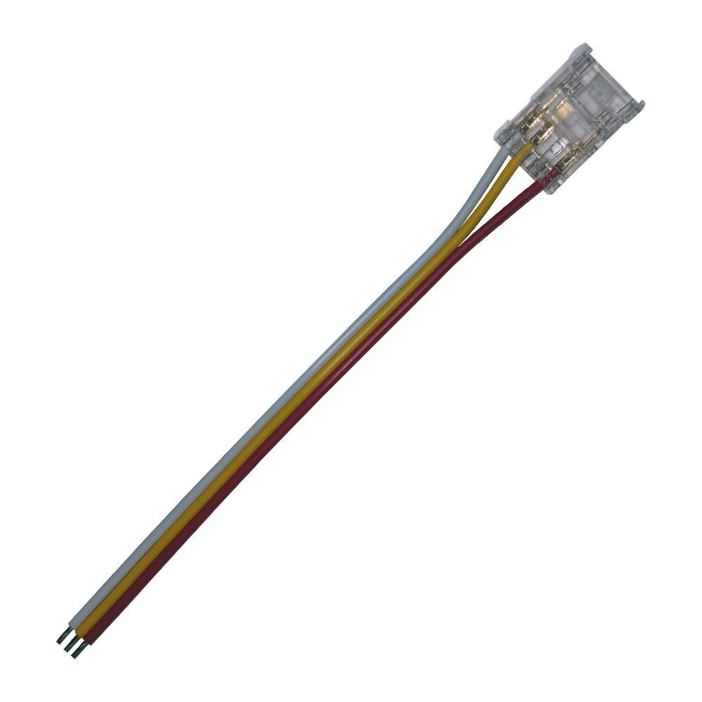 MT10CCTDGC CONNECTOR FOR COB STRIP 10mm PCB WIDTH-3 WIRES ON THE END - Image 1