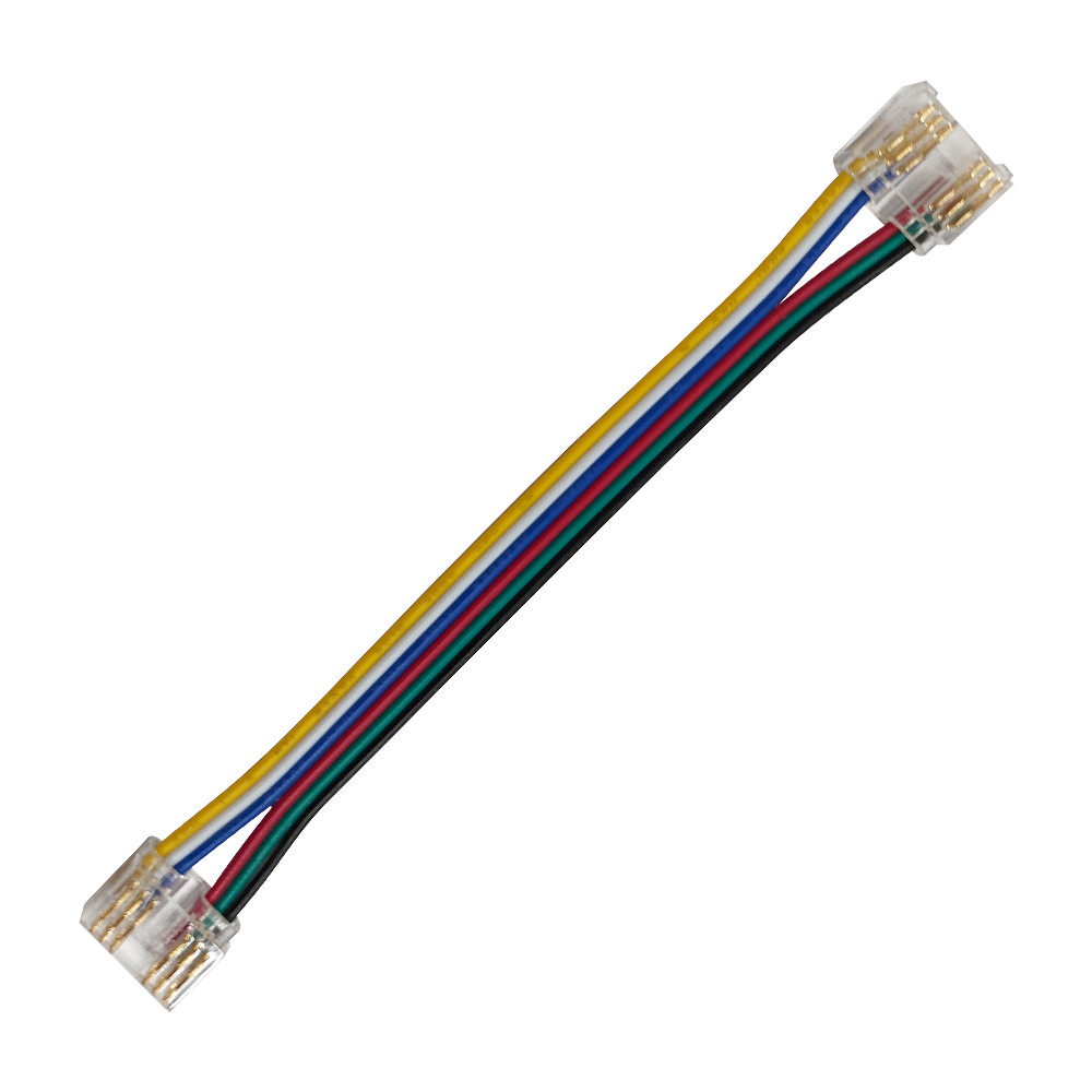 PC12RGBCCTMIDCABLEC CONNECTOR FOR COB RGB CCT STRIP 12mm PCB WIDTH-10CM 6 WIRES IN THE MIDDLE - Image 1