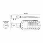 LED STREET LUMINAIRE 150W 18000LM 2200K 140x90˚ CLASS I 230V AC IP66 - Image 4