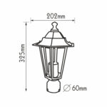 LANTERN HEAD Φ60 FOR SMALL COLUMN BLACK RAL C0026 - Image 2