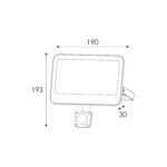 ΠΡΟΒΟΛΕΑΣ LED SMD ΜΑΥΡΟΣ  ΜΕ ΑΙΣΘΗΤΗΡΑ100W 50W 3CCT 5000LM 185-260V RA>80 IP66 - Image 2