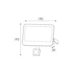 ΠΡΟΒΟΛΕΑΣ LED SMD ΛΕΥΚΟΣ ΜΕ ΑΙΣΘΗΤΗΡΑ 50W 3CCT 5000LM 185-260V RA>80 IP66 - Image 2